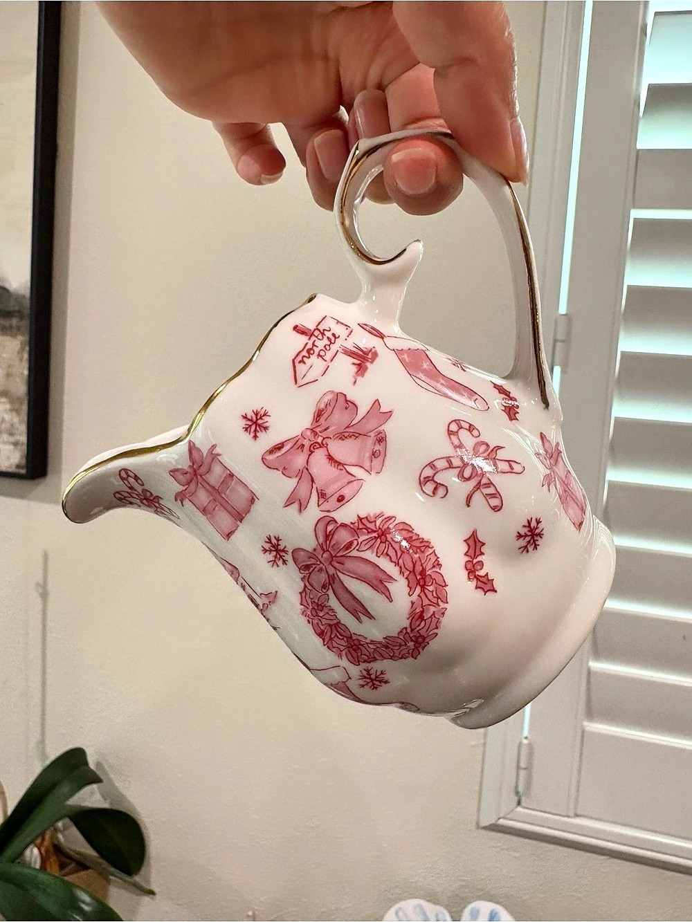 Grace Teaware Christmas red white little creamer